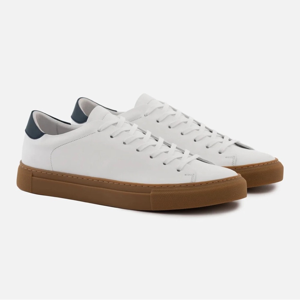 Beckett Simonon White and Brown Men's Reid Sneakers